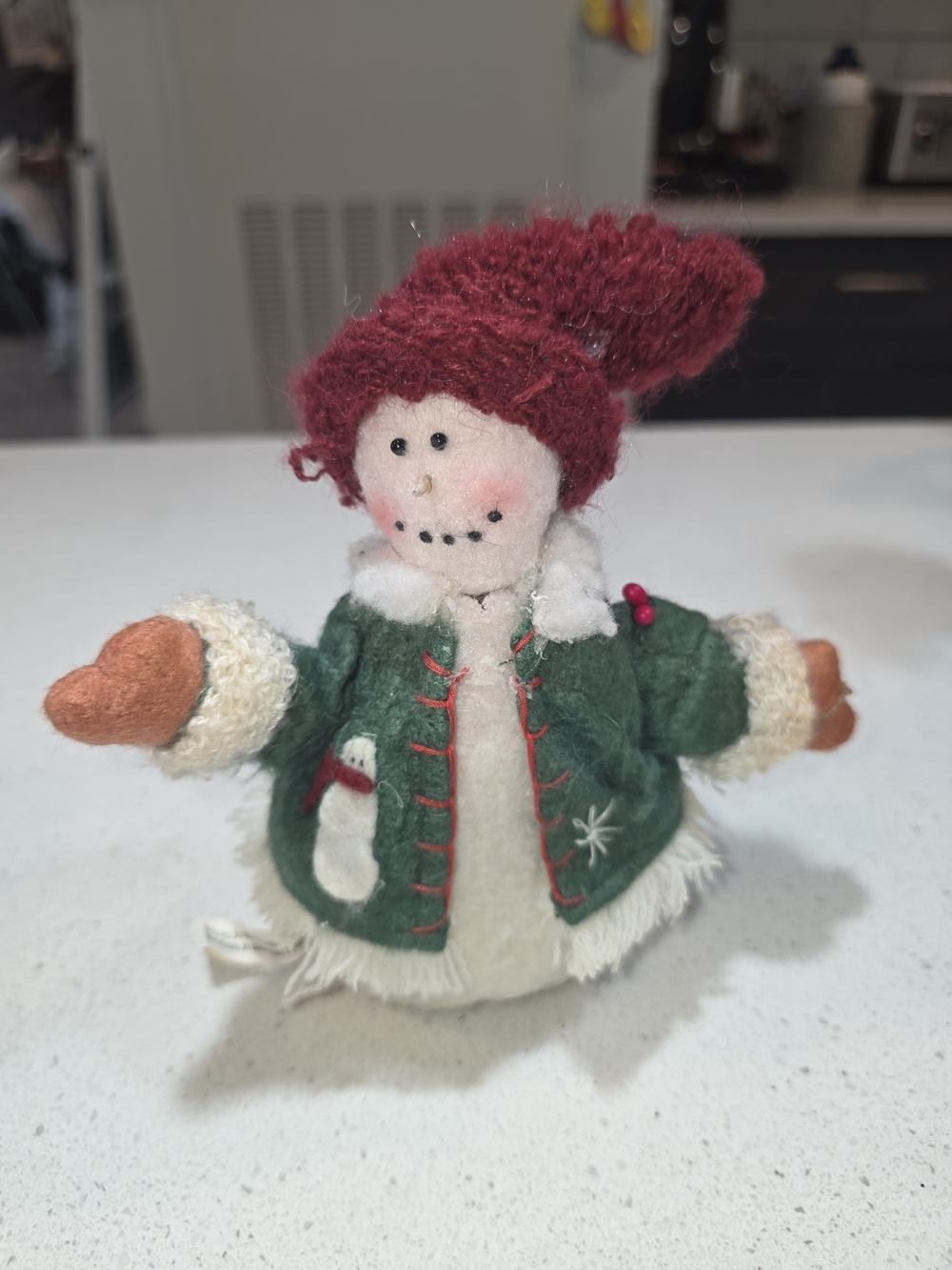 Handmade Holiday Gnome Figurine - Green Coat & Red Hat - Picture 1 of 3